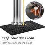 MRbrew Beer Drip Tray, Non-Slip PVC Kegerator Surface Mount Drip Tray Mat, Beverage Bar with Draft Beer Tower Flange Cutout