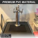 MRbrew Beer Drip Tray, Non-Slip PVC Kegerator Surface Mount Drip Tray Mat, Beverage Bar with Draft Beer Tower Flange Cutout