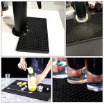 MRbrew Beer Drip Tray, Non-Slip PVC Kegerator Surface Mount Drip Tray Mat, Beverage Bar with Draft Beer Tower Flange Cutout