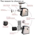 Electric Meat Grinder 2800W Sausage Stuffer Maker 4-In-1 Vegetable Shredder With 3 Slice, Shred Blades,5 Blades,Sausage Stuffer,Kubbe Kit For Home Kitchen Use