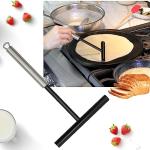 2PCS Crepe Spreader and Spatula Set, Crepe Pan Maker Batter Spreader Spatula Cake Turner Kitchen Utensils Stainless Steel Crepe Spreader Tool