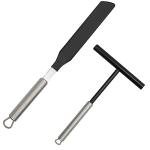 2PCS Crepe Spreader and Spatula Set, Crepe Pan Maker Batter Spreader Spatula Cake Turner Kitchen Utensils Stainless Steel Crepe Spreader Tool