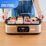 Collier Kitchen Automatic Yogurt Maker Machine – 8 Glass Jars, Digital Timer & Temperature Control, Auto Shut-Off | Stainless Steel Greek Yogurt Machine for Homemade Healthy Probiotic Snacks