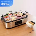 Collier Kitchen Automatic Yogurt Maker Machine – 8 Glass Jars, Digital Timer & Temperature Control, Auto Shut-Off | Stainless Steel Greek Yogurt Machine for Homemade Healthy Probiotic Snacks