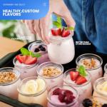 Collier Kitchen Automatic Yogurt Maker Machine – 8 Glass Jars, Digital Timer & Temperature Control, Auto Shut-Off | Stainless Steel Greek Yogurt Machine for Homemade Healthy Probiotic Snacks