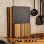 Cutting Boards That Look Like Books,Book Cutting Board Set 100% Acacia Wood Set of 3 Decorative and Functional Cutting Boards Non-slip Easy to Clean with Stand–Unique Gift for Book Lovers and Chefs