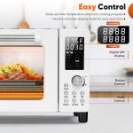 Nuwave Bravo Pro Convection Air Fryer Toaster Oven Combo, 2025 New and Improved, 10-in-1, 50°-450°F Temp Controls, Quick & Even Crisp Technology, 21Qt Capacity, Cream, PFAS Free