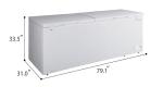 Hamilton Beach HBFRF2129 21 cu ft Double Door LID Garage-Ready Chest Freezer-White, Vinyl-Coated Baskets, Space-Saving Flat Back, Stay-Open, Front-Access Drain, for Storage, Hunting, Large Family