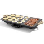BBQ Masters 12"x20" Electric Griddle, 1700W Fast & Even Heating, Granite Nonstick Surface with Frameless Sloped Design, Easy to Clean, Perfect for Family Breakfasts, Speckled Black