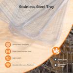 OSTBA Food Dehydrator, 5 Stainless Steel Trays, 48H Timer & Temp Control up to 160°F, 400W Food Dryer, Recipe Book for Jerky, Fruit, Meat, Vegetables, Herbs, BPA-Free