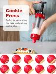 Cookie Press Set, Churro Maker with 12 Discs and 10 Cake Decorating Tips, Cookie Press for Biscuit and Churro, Red
