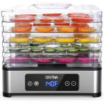 OSTBA Food Dehydrator, 5 Stainless Steel Trays, 48H Timer & Temp Control up to 160°F, 400W Food Dryer, Recipe Book for Jerky, Fruit, Meat, Vegetables, Herbs, BPA-Free