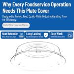 Carlisle FoodService Products 199307 Commercial Plastic Plate Cover, 10-3/4" to 11", Clear