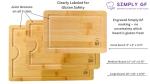 Simply GF Bamboo Cutting Board Set of 3 with 5 Bamboo Cooking Utensils – Extra-Thick, Durable Cutting Boards & Utensil Set – Gluten-Free Marked Kitchen Tools for Cross-Contamination Prevention