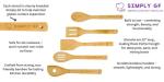 Simply GF Bamboo Cutting Board Set of 3 with 5 Bamboo Cooking Utensils – Extra-Thick, Durable Cutting Boards & Utensil Set – Gluten-Free Marked Kitchen Tools for Cross-Contamination Prevention