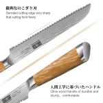 HOSHANHO Bread Knife 8 Inch, Damascus Steel Bread Kitchen Knife with Ergonomic Olive Wood Handle, Professional Ultra-Sharp Serrated Knife for Homemade Bread, Sourdough Bread Cutting