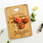 Gifts for Mom - "Recipe for a Special Mother" Personalized Cutting Board Set Mother Birthday Gifts, Bamboo-Made Engraved Utensil Set Best Gift Idea for Kitchen (Everything Tastes Better)