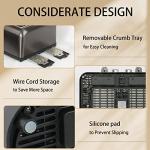 SEEDEEM Toaster 4 Slice, LCD Display, 6 Shade Settings, 1.5'' Wide Slots, Digital Stainless Toaster for Bagel, Defrost, Reheat, Dual Control, Removable Crumb Tray, 1500W, Dark Metallic