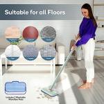 Newbealer Steam Mop & Detachable Handheld Cleaner, 250ml 1200W Powerful Floor Steamer, 3 Adjustable Levels for Carpet Laminate Hardwood Grout, Carpet Glider, 7 Multi-purpose Accessories & 2 Pads