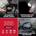 Char-Griller CG30040725 22-inch Kettle Charcoal Grill and Smoker - Steel, Black - 363 sq. in. Cooking Area