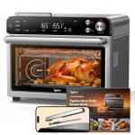 Typhur Sync Oven with Smart Wireless Meat Thermometer Probe, 12‑in‑1 Countertop Air Fryer Toaster Oven Combo, 360° Turbo Convection, Dehydrator, Recipes & 5 Accessories, Large 27QT, Stainless Steel