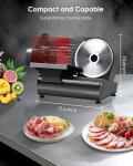 Valley Sportsman Meat Slicer Machine for Home, Electric Food Slicer with 7.5" Stainless Steel Blade, Adjustable Thickness, Easy to Clean, Cuts Meat, Bread, Cheese and Deli, Black