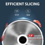 Valley Sportsman Meat Slicer Machine for Home, Electric Food Slicer with 7.5" Stainless Steel Blade, Adjustable Thickness, Easy to Clean, Cuts Meat, Bread, Cheese and Deli, Black