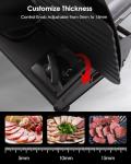 Valley Sportsman Meat Slicer Machine for Home, Electric Food Slicer with 7.5" Stainless Steel Blade, Adjustable Thickness, Easy to Clean, Cuts Meat, Bread, Cheese and Deli, Black