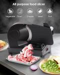 Valley Sportsman Meat Slicer Machine for Home, Electric Food Slicer with 7.5" Stainless Steel Blade, Adjustable Thickness, Easy to Clean, Cuts Meat, Bread, Cheese and Deli, Black