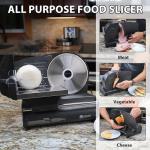 Valley Sportsman Meat Slicer Machine for Home, Electric Food Slicer with 7.5" Stainless Steel Blade, Adjustable Thickness, Easy to Clean, Cuts Meat, Bread, Cheese and Deli, Black