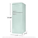 Frigidaire, 2 Door Apartment Size RETRO Refrigerator with Top Freezer, Chrome Handles, 7.5 cu ft, GREEN