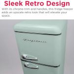 Frigidaire, 2 Door Apartment Size RETRO Refrigerator with Top Freezer, Chrome Handles, 7.5 cu ft, GREEN