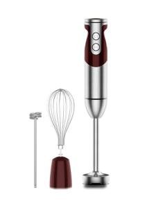 3- in-1 Immersion Hand blender, Powerful MOTOR & Stainless Steel Stick Blender, 4 Sharp Blades with Whisk, Milk Frother Attachments