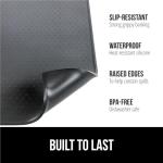 GORILLA GRIP Silicone Coffee Mat, Espresso Drink Bar Station Accessories, Use Under Machine, Waterproof Heat Resistant Multi-Use Dish Drying Mats, Stays in Place, Kitchen Home Decor, 11.5x18.5, Black