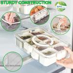 Yipaga 2 Pack Divided Serving Tray with Lid and Handle, 12 Compartments Snackle Box Container for Portable Snack Platters Large Clear Organizer for Picnic Snacks to Go Dishwasher Safe