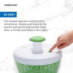Farberware Professional Pump Small Salad Spinner with Bowl featuring Non Slip Grip, Small 3.16 Quart, Colander and Built in draining System for Fresh, Crisp, Clean Salad and Produce, Green