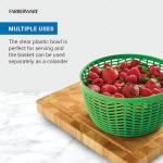 Farberware Professional Pump Small Salad Spinner with Bowl featuring Non Slip Grip, Small 3.16 Quart, Colander and Built in draining System for Fresh, Crisp, Clean Salad and Produce, Green