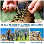 DELELE 2 Pair Round Wave Shape Non Slip Heavy Duty and Durable Outdoor Climbing Shoelaces Black&Orange Hiking Shoe Laces Shoestrings-47 inch