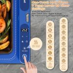 Warming Mat for Food Extra Large 32"x15", Electric Silicone Food Warmer Trays for Chafing Dishes & Buffet,Portable Countertop Food Warmers for Parties, 7-Level Temp 8-Hour Timer， Blue