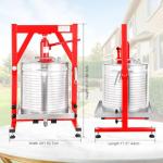 10.6 Gallon / 40L Mosakar Hydraulic Fruit Press. 5 Ton Pressure. Juice Contact Parts are AISI 304 Stainless Steel. Grape Wine Apple Cider Press for Home Use