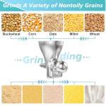Grain Mill Attachment for Kitchenaid Stand Mixer, Kitchen Aid Accessories and Attachments Flour Mill, Mixer Attachment Wheat Grinder Fit for Grinding Wheat, Corn, Oats, Buckwheat and Other Cereals