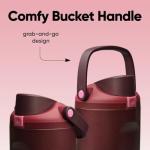 Owala FreeSip Sway Insulated Stainless Steel Water Bottle with Two-Way Spout, Built-In Straw and Bucket Handle, Made for Travel, School, and Sports, 30oz, BPA Free, Leak Proof, Black Cherry