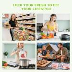 Bonsenkitchen Food Vacuum Sealer Machine with External Vac Function, Built-in Cutter & Bag Storage, 5 Modes for Various Food Types, Includes 10 Bags & 1 Roll (Silver)