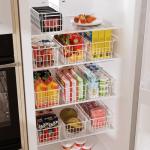 Orgneas Freezer Organizer Bins, Freezer Baskets for Chest Freezer and Upright Freezer Refrigerator Dividers Frozen Meats Storage Containers Organizer for Fruits and Vegetables, 5 Packs