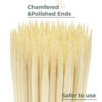 Bonsucee 10" Bamboo Skewers (100PCS) for Grilling, BBQ, Shish Kebobs, Fruit, Appetizers, Chocolate Fountains, Cocktail Picks, Picnic& Crafting, Φ=4mm, Optional Sizes 6"/8"/12"
