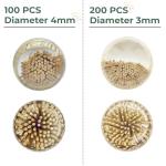Bonsucee 10" Bamboo Skewers (100PCS) for Grilling, BBQ, Shish Kebobs, Fruit, Appetizers, Chocolate Fountains, Cocktail Picks, Picnic& Crafting, Φ=4mm, Optional Sizes 6"/8"/12"