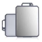 Cutting Board 304 Stainless Steel, Double Sided Steel Cutting Boards for kitchen, Wheat Straw Large Board for Kitchen, 17.1 * 11.7 inch, Dishwasher Safe