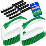 Scrub Brush Crevice Cleaning Brush - 6 Pack, Upgraded Scrub Brushes for Cleaning, Heavy-Duty Scrub Brush, Stiff Bristles Cleaning Brush, for Kitchen, Bathtub, Floor and Wall Surfaces, Green