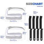 Scrub Brush Crevice Cleaning Brush - 6 Pack, Upgraded Scrub Brushes for Cleaning, Heavy-Duty Scrub Brush, Stiff Bristles Cleaning Brush, for Kitchen, Bathtub, Floor and Wall Surfaces, Green