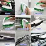 Scrub Brush Crevice Cleaning Brush - 6 Pack, Upgraded Scrub Brushes for Cleaning, Heavy-Duty Scrub Brush, Stiff Bristles Cleaning Brush, for Kitchen, Bathtub, Floor and Wall Surfaces, Green